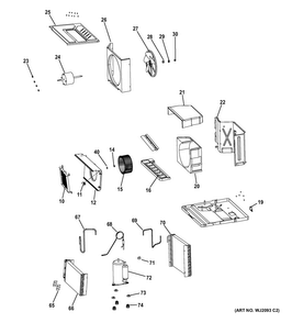 Base Pan & Unit Parts Diagram and Parts List for AEE12DSW1  General Electric Air Conditioner