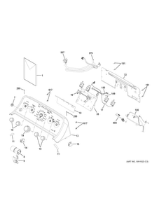 Controls & Backsplash Diagram and Parts List for GTW460ASJ6WW  General Electric Washer