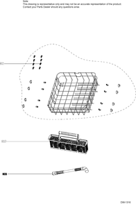 LOWER RACK ASSEMBLY Diagram and Parts List for PDT660SGF2BB  General Electric Dishwasher