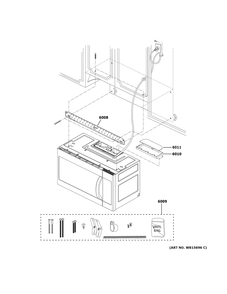 Installation Parts Diagram and Parts List for RVM5160DH8BB  General Electric Microwave