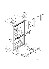 HINGE PARTS Diagram and Parts List for PFRS5NBXBSS  General Electric Refrigerator