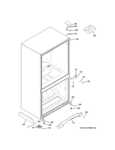 Case Parts Diagram and Parts List for GDE23GGHBRWW  General Electric Refrigerator