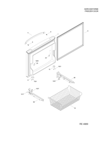 FREEZER DOOR Diagram and Parts List for GDRC3KBYKRBB  General Electric Refrigerator