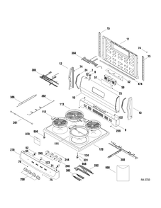 CONTROLS & COOKTOP Diagram and Parts List for JCAP765GM1SS  General Electric Range