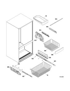 FZ SHELVES Diagram and Parts List for GDRL0KBXARBS  General Electric Refrigerator