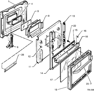 Part Location Diagram of 2100471020 Frigidaire GLASS DOOR