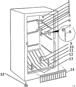 FREEZER SECTION Diagram and Parts List for DCGW131  General Electric Freezer