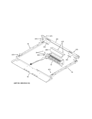 Cooling Fan Diagram and Parts List for CES750M2N2S5  General Electric Range