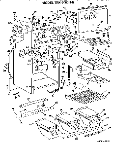 Cabinet Parts Diagram and Parts List for TBX23DHB  General Electric Refrigerator