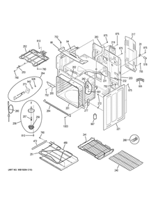 BODY PARTS Diagram and Parts List for PB930SJ4SS  General Electric Range