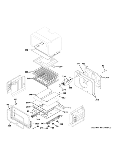 Lower Oven Diagram and Parts List for JGBS86SP3SS  General Electric Range