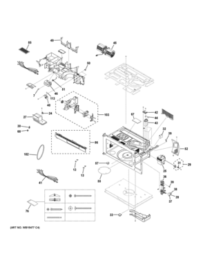 OVEN CAVITY PARTS 1 Diagram and Parts List for PVM9179FL1DS  General Electric Microwave