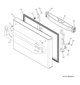 Freezer Door Diagram and Parts List for CYE22TSHBSS  General Electric Refrigerator