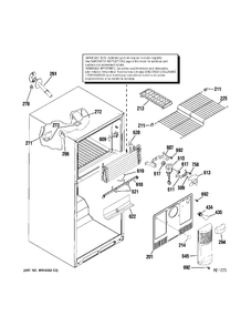 FZ SECTION Diagram and Parts List for 38187KBPARCC  General Electric Refrigerator