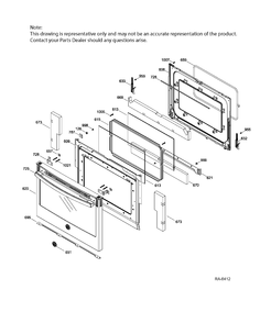 DOOR PARTS Diagram and Parts List for PCS940DF2BB  General Electric Range
