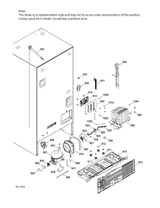 SEALED SYSTEM & MOTHERBOARD Diagram and Parts List for PNE21KGKBKBB  General Electric Refrigerator