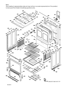 BODY PARTS Diagram and Parts List for JCBS660SJ1SS  General Electric Range