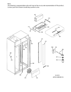 FRESH FOOD SECTION Diagram and Parts List for ZISB360DKB  General Electric Refrigerator