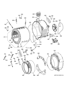 Tub And Motor Diagram and Parts List for PFQ97HSPV2DS  General Electric Air Conditioner
