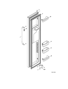 FZ DOOR Diagram and Parts List for GSR23YBWKSS  General Electric Refrigerator