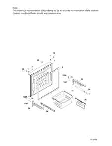 Part Location Diagram of WR01A02054 GE HINGE BUSHING