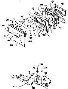 Door And Lock Diagram and Parts List for JMP2SGR3WH  General Electric Range