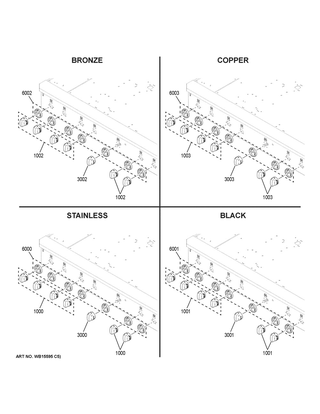Cafe Customization Diagram and Parts List for CGU486P2M1S1  General Electric Cooktop