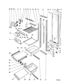 REFRIGERATOR SECTION Diagram and Parts List for 39100-1  General Electric Refrigerator