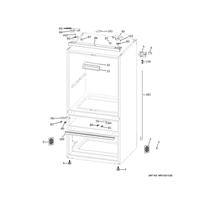 Case Parts Diagram and Parts List for PXD22BYPCFS  General Electric Refrigerator