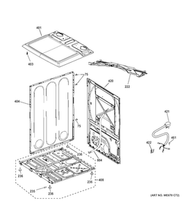Cabinet & Top Panel Diagram and Parts List for HTX24GASK0WW  Hotpoint Dryer