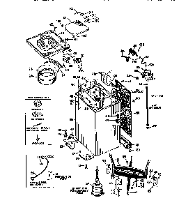Cabinet And Suspension Asm. Diagram and Parts List for WWA9835SALWW  General Electric Washer