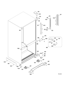 HINGE-MISC PARTS Diagram and Parts List for GBRS0HBXCRSS  General Electric Refrigerator