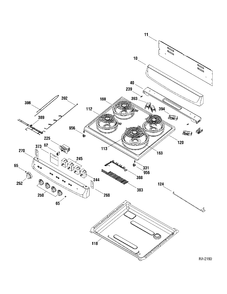 CONTROLS COOKTOP Diagram and Parts List for MCAS724L1WW  General Electric Range