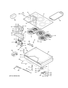 CONTROL PANEL & COOKTOP Diagram and Parts List for CP9530SJ2SS  General Electric Cooktop