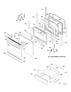 DOOR -  DRAWER Diagram and Parts List for MCB787DR1WW  General Electric Range