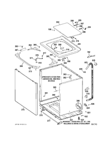 CABINET Diagram and Parts List for GVSR1060H3WW  General Electric Washer