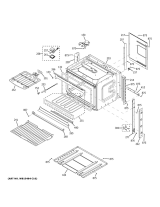 Body Parts Diagram and Parts List for JTS3000SN1SS  General Electric Wall Oven