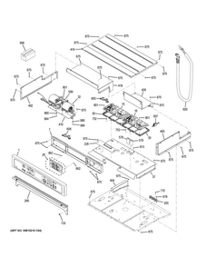 Control Panel Diagram and Parts List for PT7550SF4SS  General Electric Wall Oven