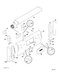 BACKGUARD Diagram and Parts List for GRMF2400ST-8  General Electric Range