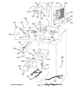 Unit Parts Diagram and Parts List for PSB42LGRWV  General Electric Refrigerator