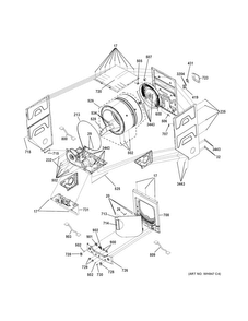Cabinet Diagram and Parts List for GUD24ESSJ0WW  General Electric Washer Dryer Combo
