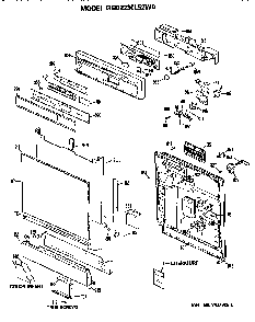 Front/control Panel Diagram and Parts List for GSD2230L52WA  General Electric Dishwasher