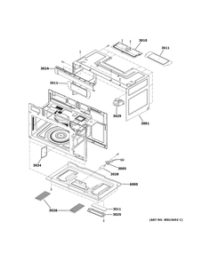 Oven Cavity Parts Diagram and Parts List for RVM5160DH8BB  General Electric Microwave