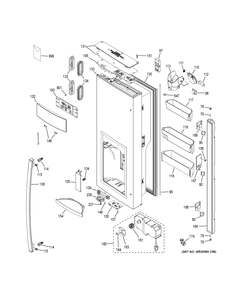 DISPENSER DOOR Diagram and Parts List for GFE26GGKGBB  General Electric Refrigerator