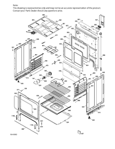 BODY PARTS Diagram and Parts List for JCBP240DT3WW  General Electric Range