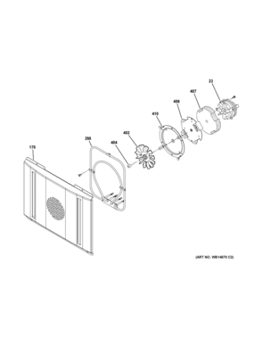 CONVECTION FAN Diagram and Parts List for ZDP366NP7SS  General Electric Range