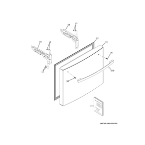 Freezer Door Diagram and Parts List for GWE22JYMCFFS  General Electric Refrigerator