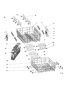 RACKS Diagram and Parts List for GLD9312P00BB  General Electric Dishwasher