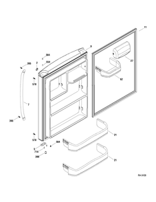 FF DOOR Diagram and Parts List for GBSC0HBXAEWW  General Electric Refrigerator