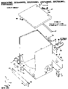 Cabinet Assembly Diagram and Parts List for DDG7188VKL  General Electric Dryer